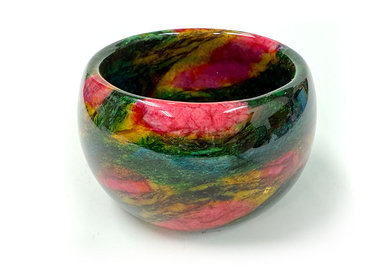 金彩藝石5x3聚寶盆(含水晶元寶)